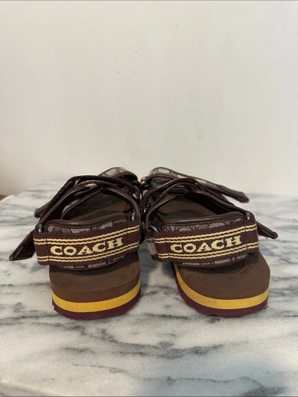Coach Signature Jacquard Sport Sandals unisex size 9.5